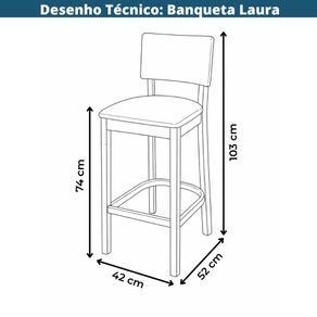 Banqueta Laura Alta Nacional Moveis -3-